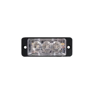 Feu flash LED 3 LED | R65 | ultra flat slimline | orange | 10-30V