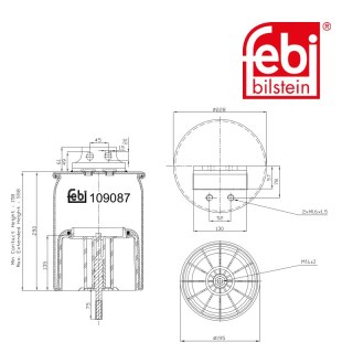 Air Spring with plastic piston and piston rod