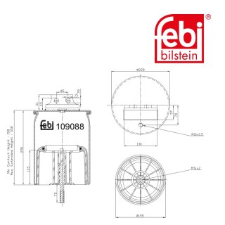 Air Spring with plastic piston and piston rod