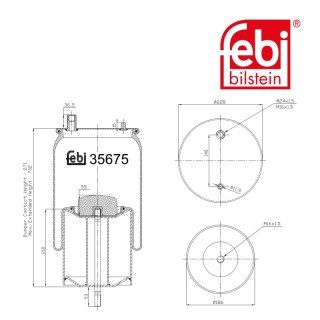 Air Spring with steel piston and piston rod