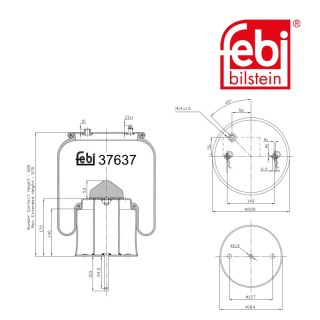 Air Spring with steel piston and piston rod
