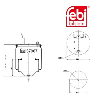 Air Spring with steel piston and piston rod
