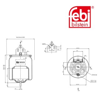 Air Spring with steel piston and piston rod