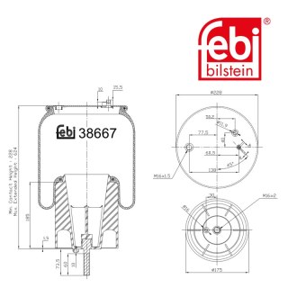 Air Spring with steel piston and piston rod