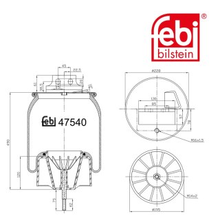 Air Spring with plastic piston and piston rod