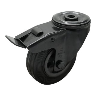 roulette pivotante avec frein 80mm Novio Noir série 01 ᠆ 15 trou pour boulon roulement à rouleaux