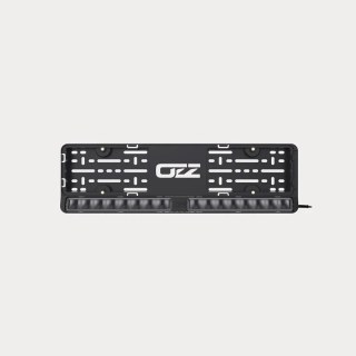 OZZ DLP1 kentekenplaathouder met lichtbalk, zwart met 2 LI