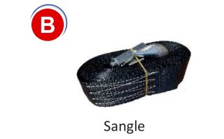 SANGLE PLATE NOIRE LG 8M AVEC CROCHET RBW1500