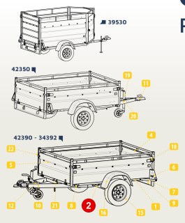 Essieu AF 750 KG 4x100 VBG7L 390