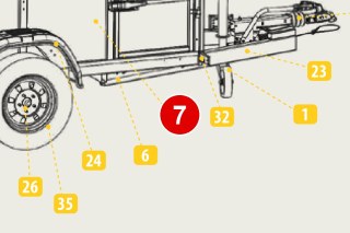 Support plaque immatriculation TP 40